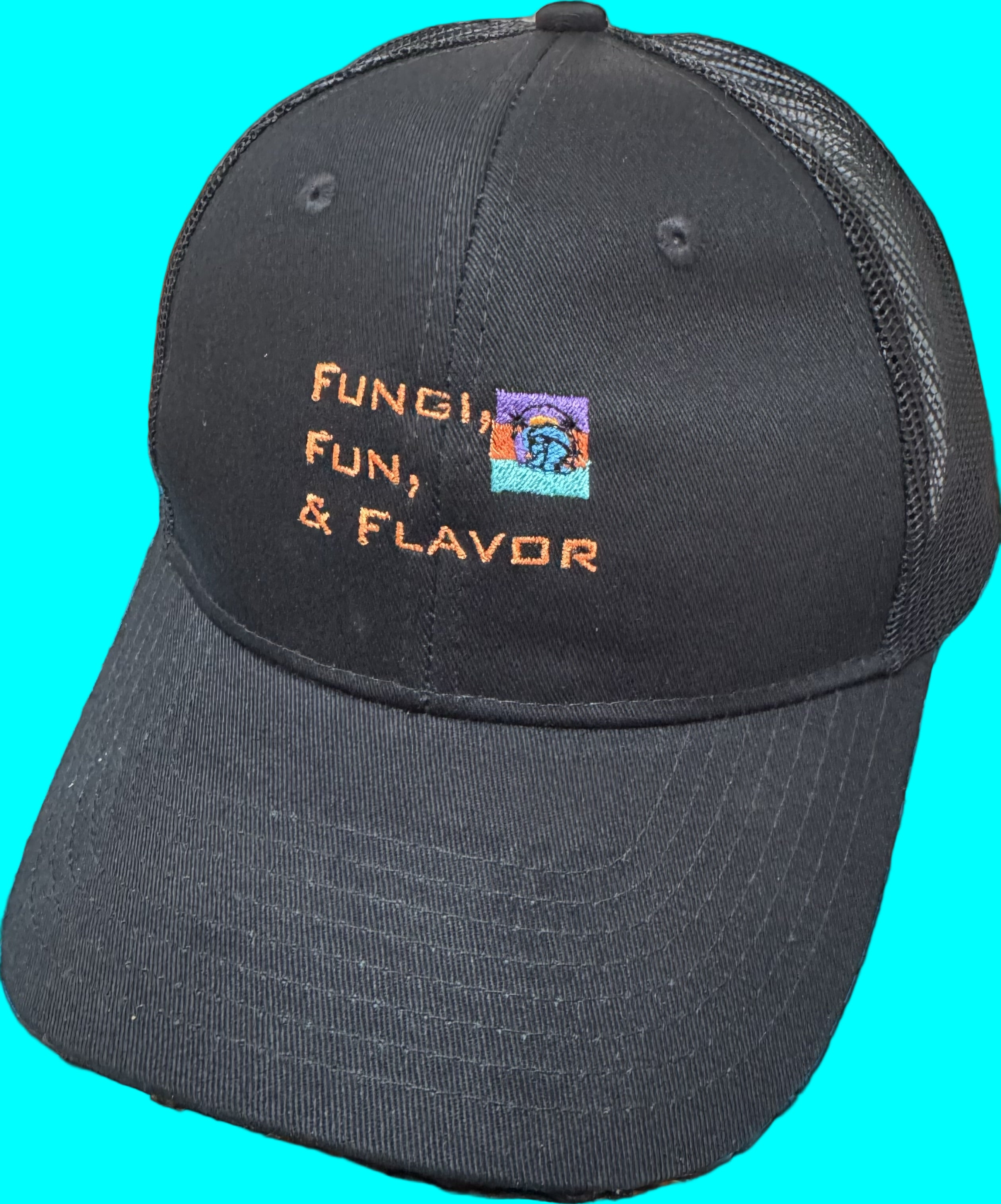 Trucker Cap, Black Embroidered