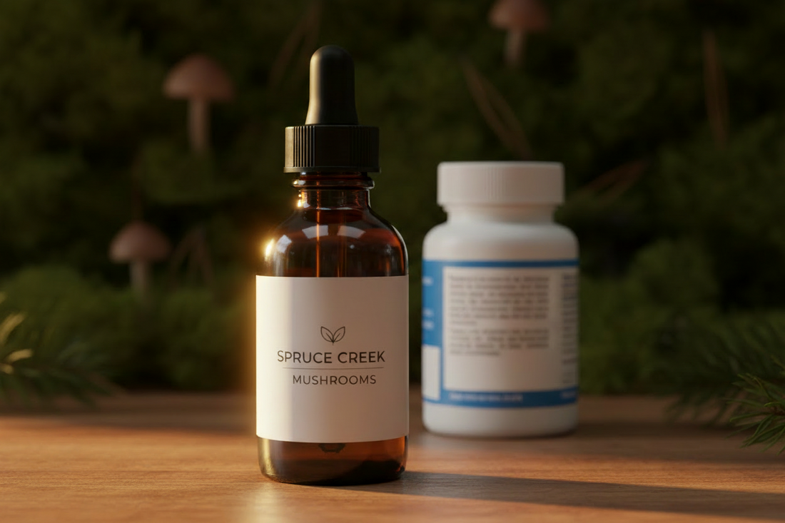 Dual Extraction vs. Dried Mushroom Capsules: Why the Process Matters Spruce Creek Mushrooms