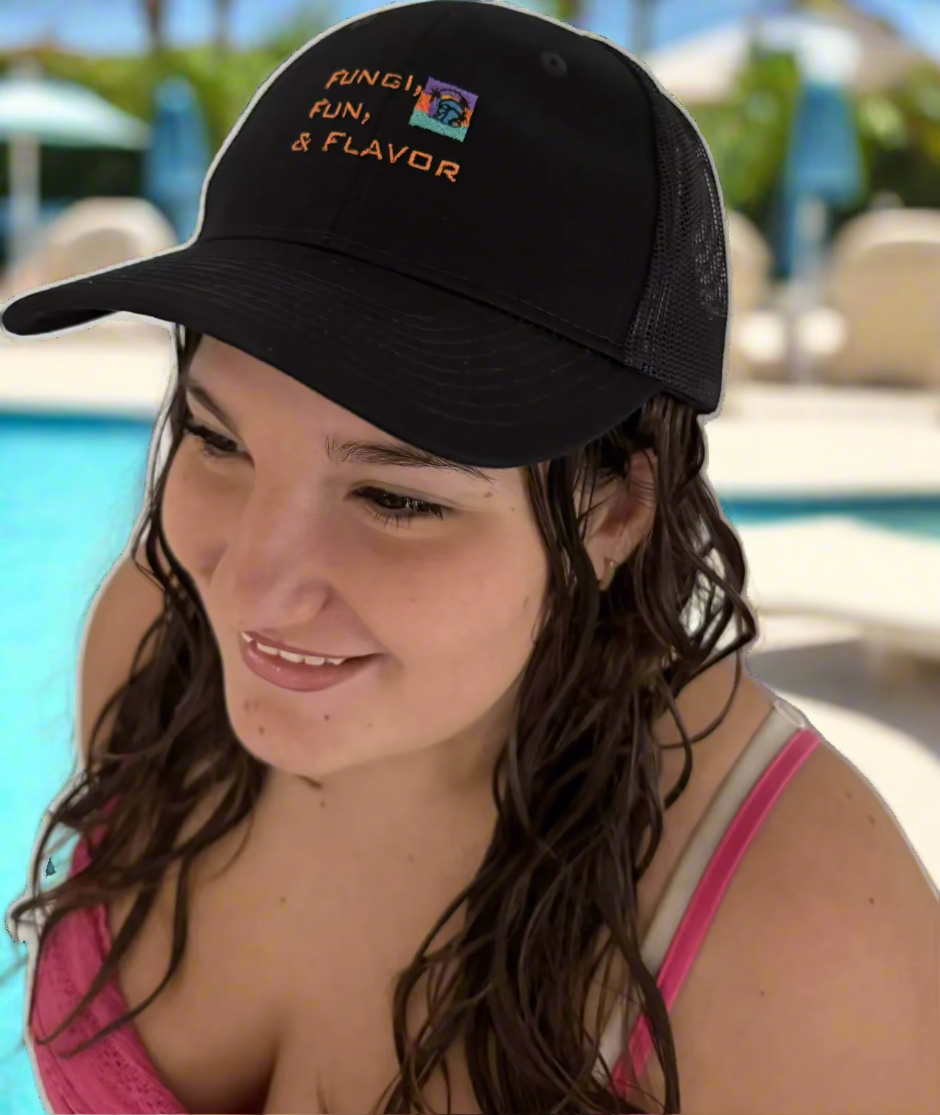 Trucker Cap, Black Embroidered