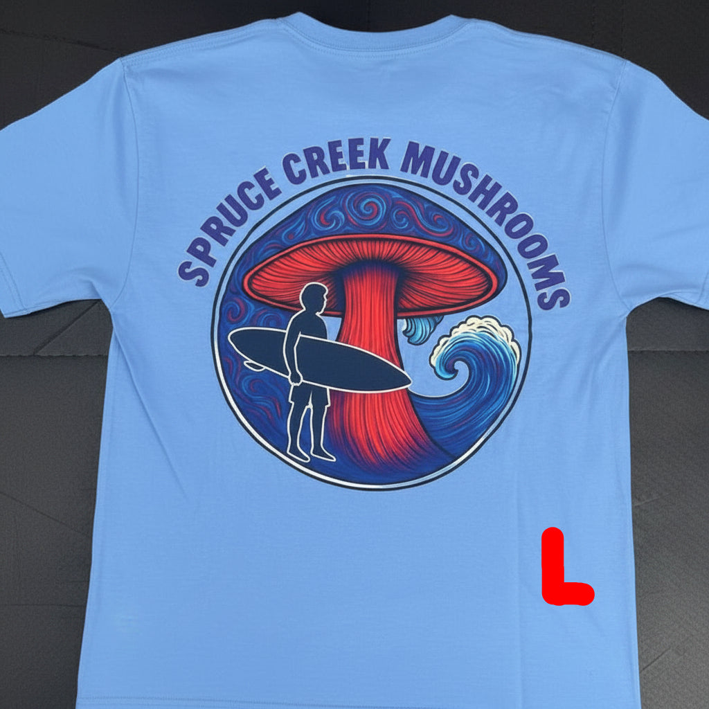 Short Sleeve - Ocean Themed- Spruce Creek Mushroom Tee (Size Large)